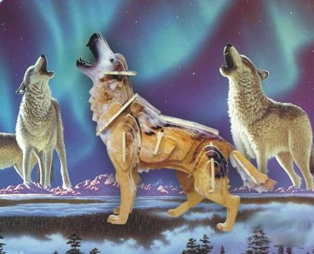 Животные Волк цветной/09895/ Wooden Toy Животные Волк цветной/09895/ Wooden Toy