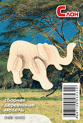 Мини Африканский слон /01351/ Wooden Toy Мини Африканский слон /01351/ Wooden Toy