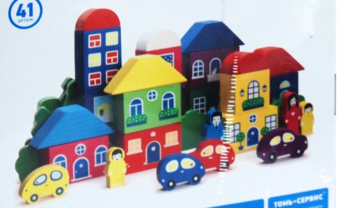 Конструктор цветной городок 41 деталей /28166/Томик Конструктор цветной городок 41 деталей /28166/Томик