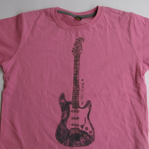 Футболка розовая с гитарой, 7-8лет, Zara